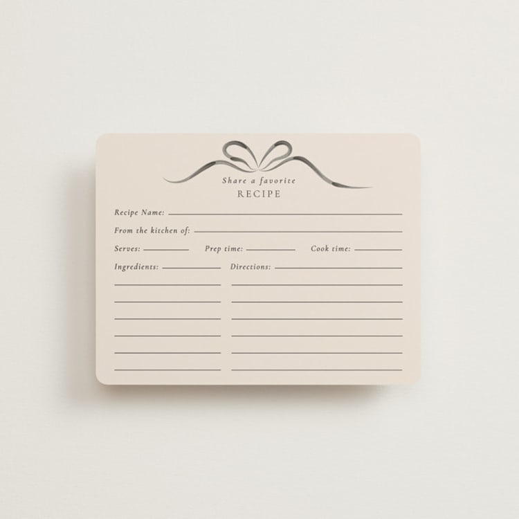 "Bow" - Bridal Shower Insert Cards in Tuxedo by Corinne Malesic - Front