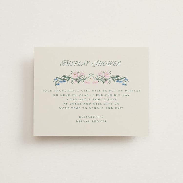 "Book Cover" - Bridal Shower Insert Cards in Evergreen by Petra Kern - Front
