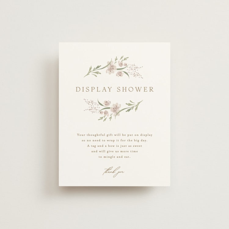 "Meadow" - Bridal Shower Insert Cards in Spring Mist by Erin L. Wilson - Front