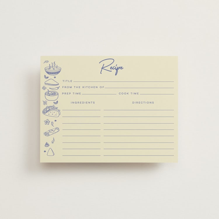 "Tacos & Tequila" - Bridal Shower Insert Cards in Blueberry by Sherley Ferreira - Front