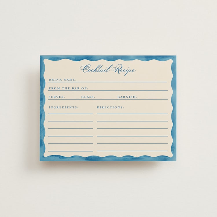 "Formal scallop" - Bridal Shower Insert Cards in Almalfi by Creo Study - Front