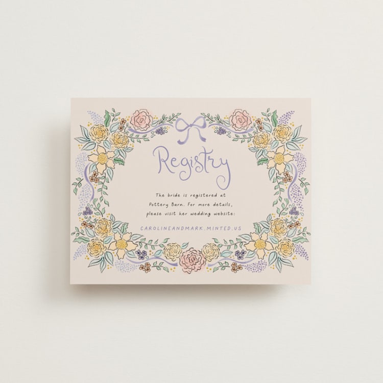 "Portofino" - Bridal Shower Insert Cards in Lilac by Tamara Hilje - Front