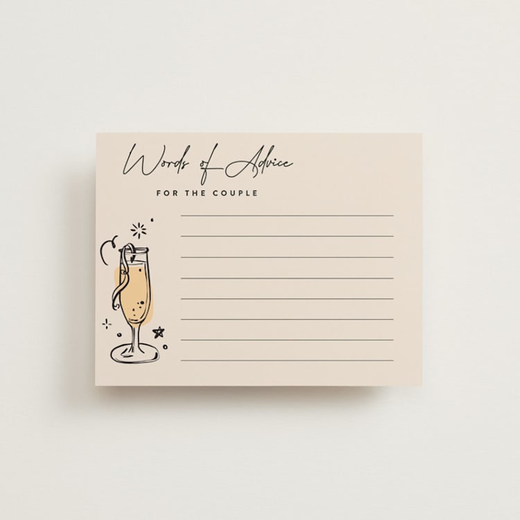 "cheers to a happy couple" - Bridal Shower Insert Cards in Creme by Anastasia Makarova - Front