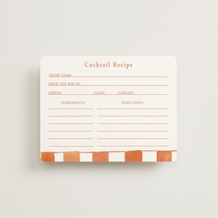 "Cin Cin Spritz" - Bridal Shower Insert Cards in Tangerine by West Foglia - Front