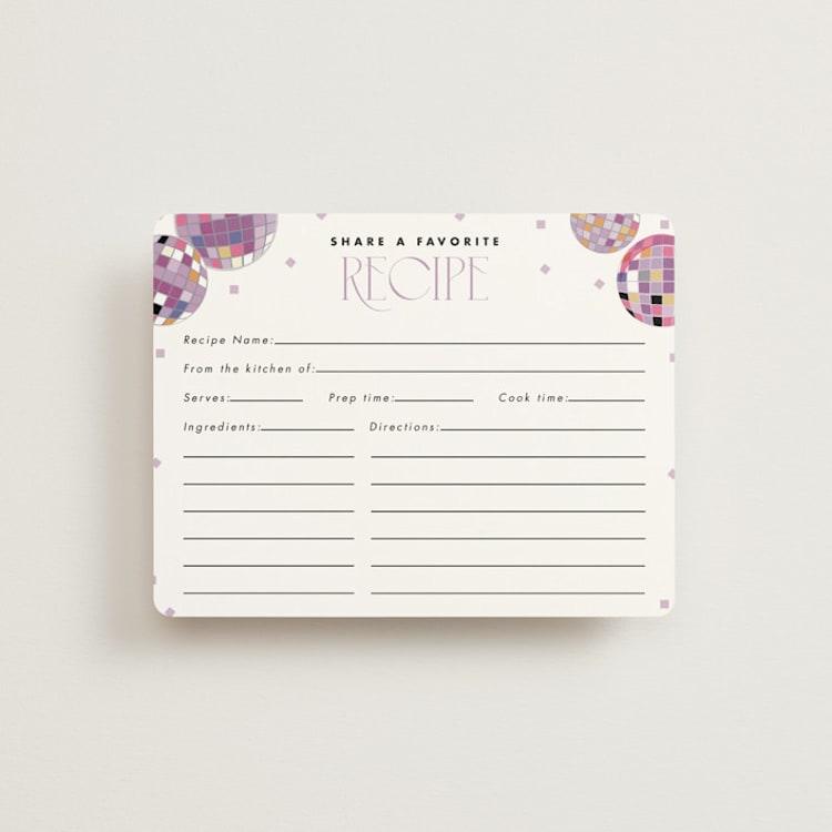 "Disco Fever" - Bridal Shower Insert Cards in Bubblegum by Corinne Malesic - Front