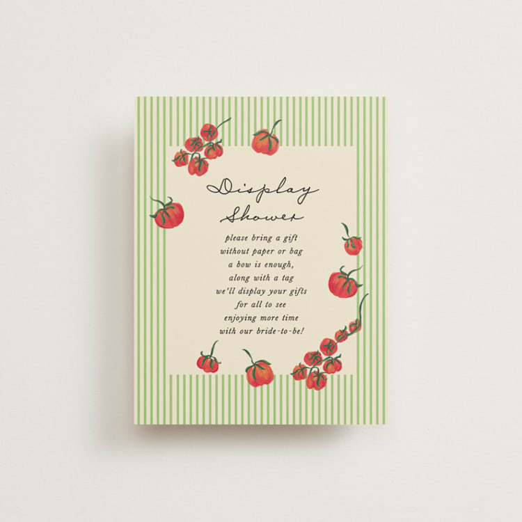 "Petit Pomodoro" - Bridal Shower Insert Cards in Lime by Jackie Crawford - Front