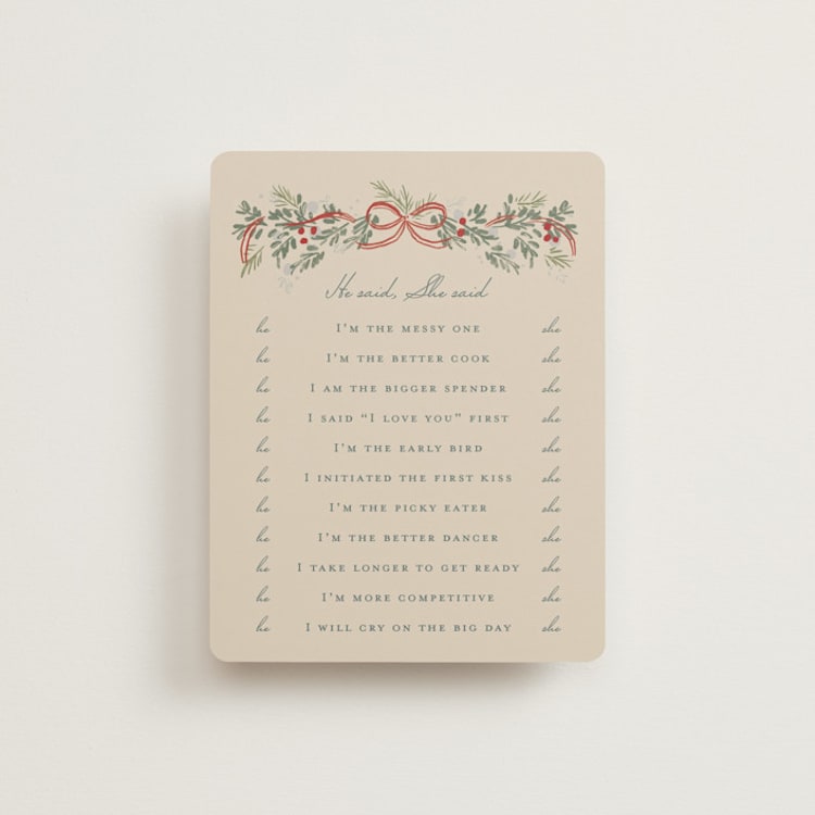 "festive garland" - Bridal Shower Insert Cards in Frost by Rebecca Durflinger - Front