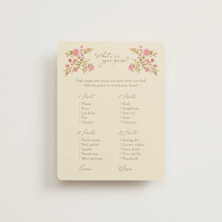 "In The Garden" - Bridal Shower Insert Cards in Cream by Paola Benenati - Front