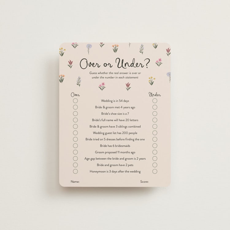 "Wildflower Bloom" - Bridal Shower Insert Cards in Spring by Rachel Mattern - Front