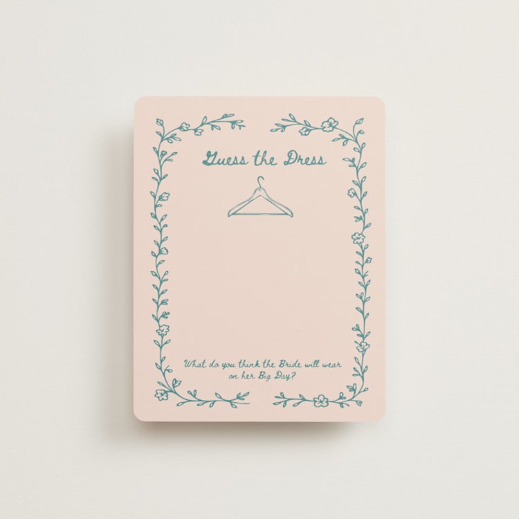 "Floral Lace" - Bridal Shower Insert Cards in Turquoise by Rina Ozum - Front