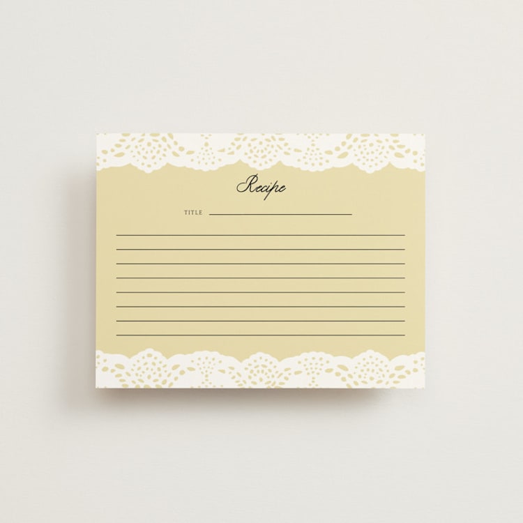 "Lace" - Bridal Shower Insert Cards in Butter by Studio Suku - Front