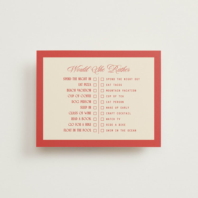 "Starring" - Bridal Shower Insert Cards in Oriole by Owl and Toad - Front