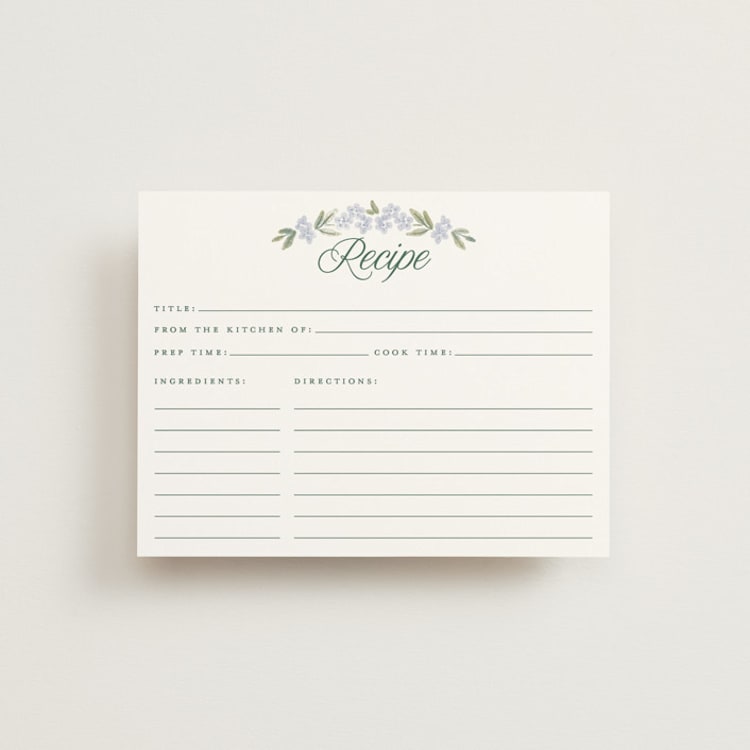 "Vintage Sketched" - Bridal Shower Insert Cards in Wisteria by Jenna Holcomb - Front
