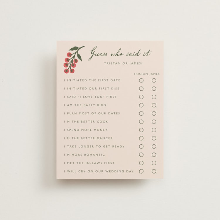 "Cherry Tomatoes" - Bridal Shower Insert Cards in Tomato by Katharine Watson - Front