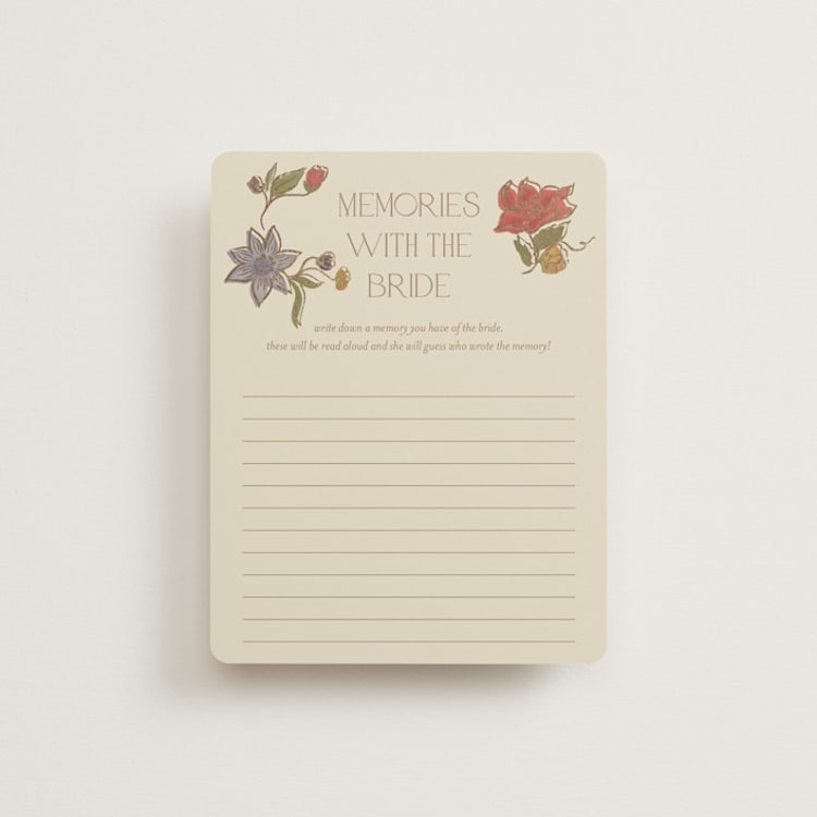 "Radiant Botany" - Bridal Shower Insert Cards in Mint by Simona Camp - Front