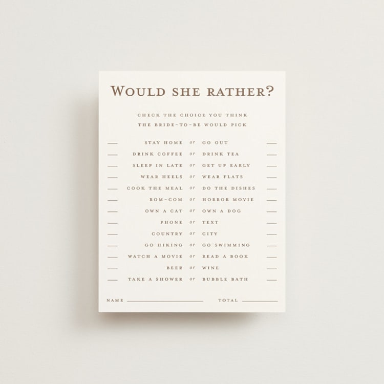 "Kouignette" - Bridal Shower Insert Cards in Chiffon by chocomocacino - Front