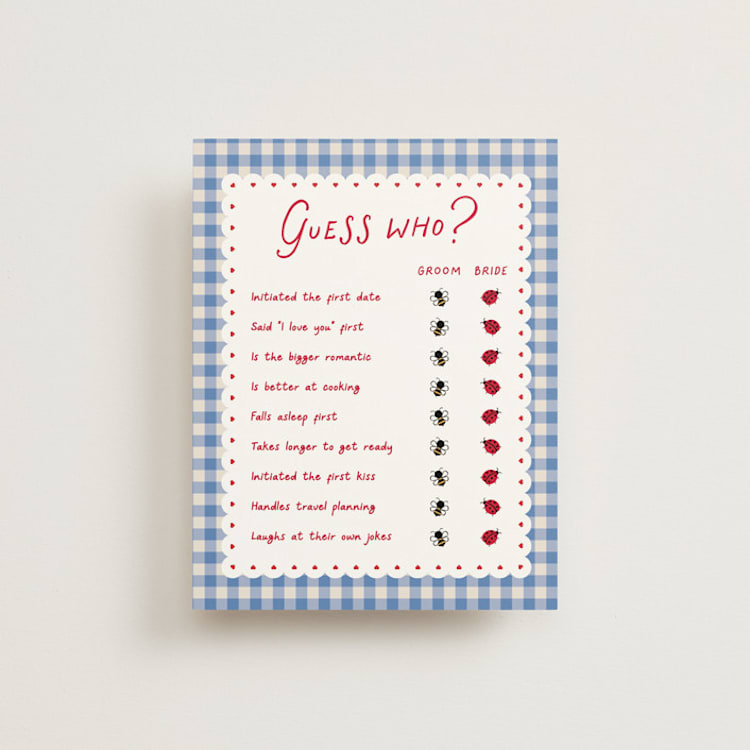 "Love Bug" - Bridal Shower Insert Cards in Sky by Jennifer Lew - Front
