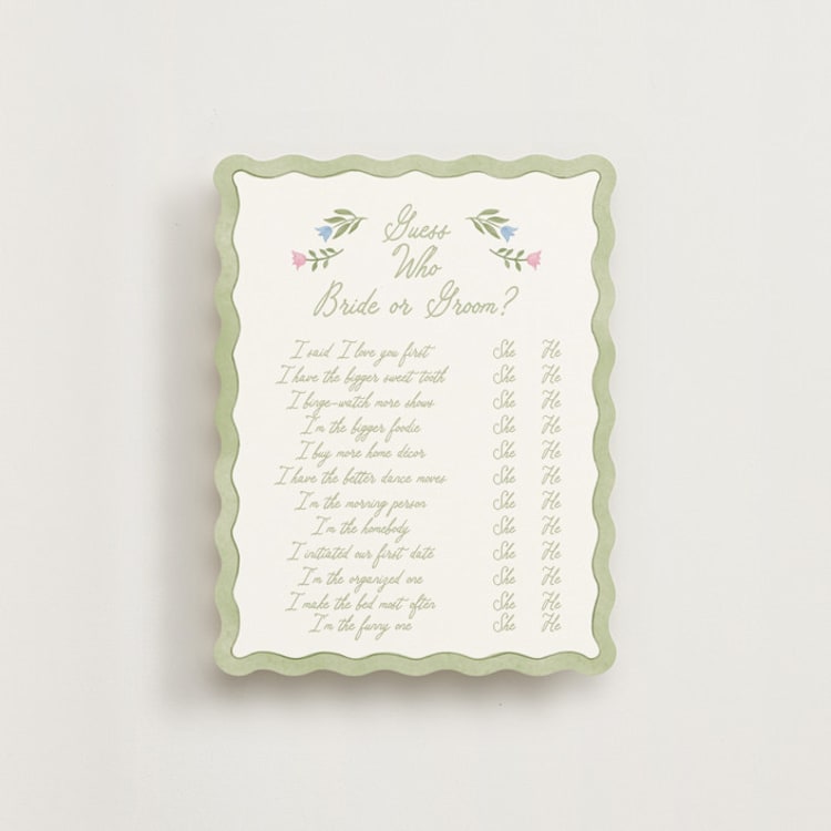 "Folk Garden" - Bridal Shower Insert Cards in Garden by Creo Study - Front