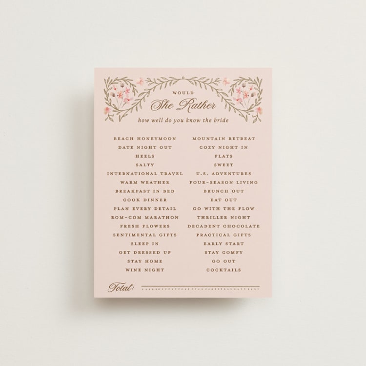 "Victorian" - Bridal Shower Insert Cards in Versailles by Claudia Orengo - Front