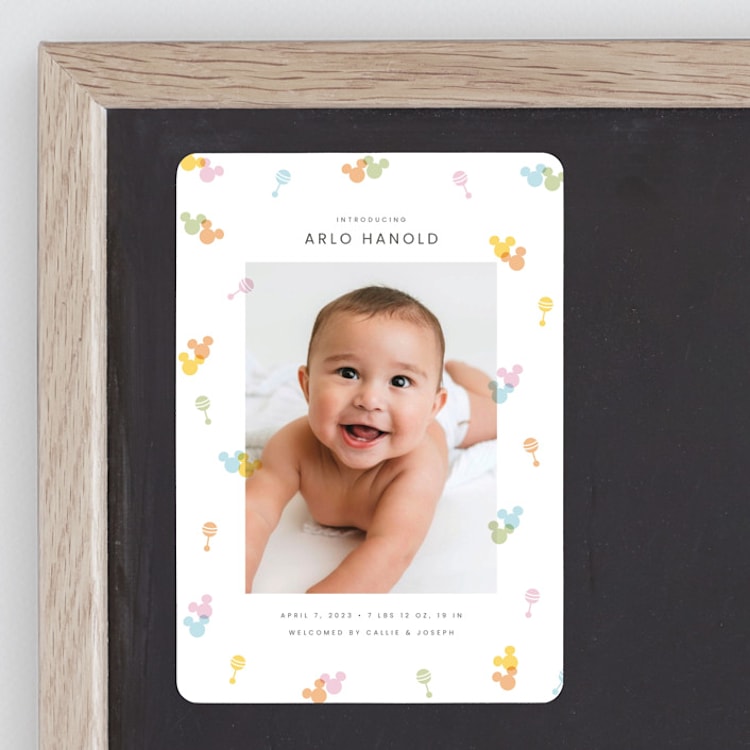 "Disney's Mickey Confetti" - Birth Announcements in Candy by Ellen Schlegelmilch - Front