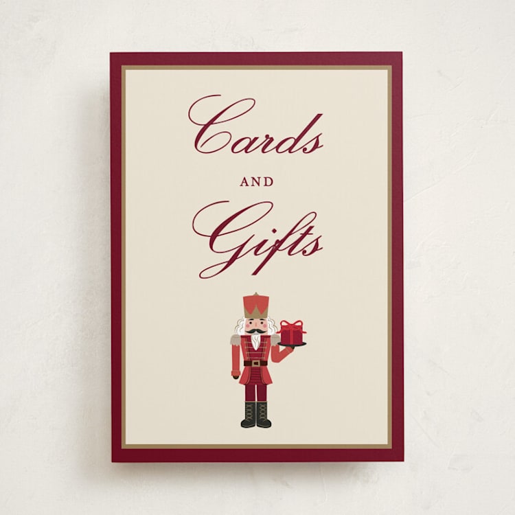 "Nutcracker Butler" - Party Signs in Candy Cane by Jennifer Lew - Front