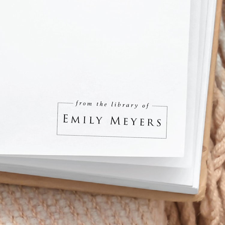 "Custom Name Timeless Book Stamp | Book Lover Gift" - Book Stamp in black by Samantha Malvey