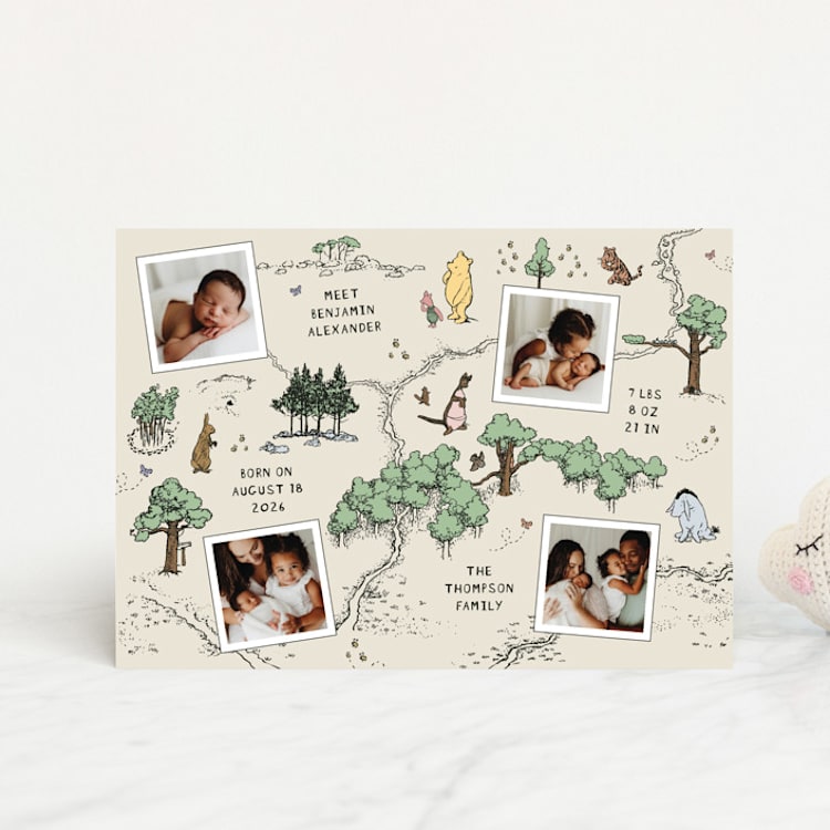 "Hundred Acre Wood" - Birth Announcements in Natural by Heather Schertzer - Front