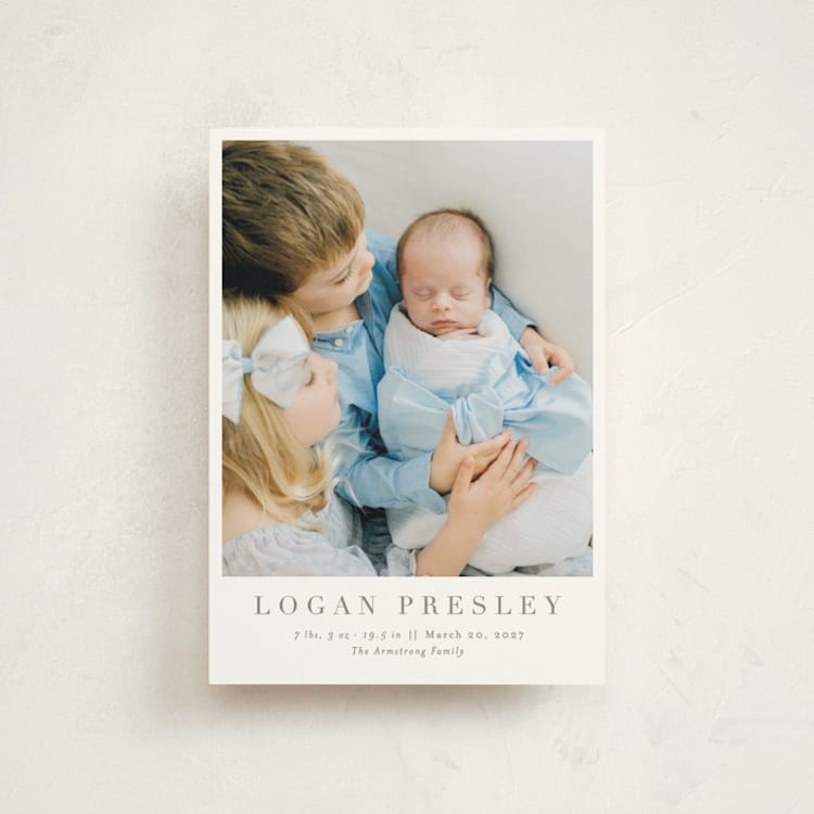 "Menil" - Birth Announcements in Fawn by Megan Davis - Front
