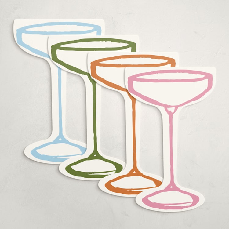 "Clink (set of 12)" - Place Card Sets in Multi by Arohika Verma - Front