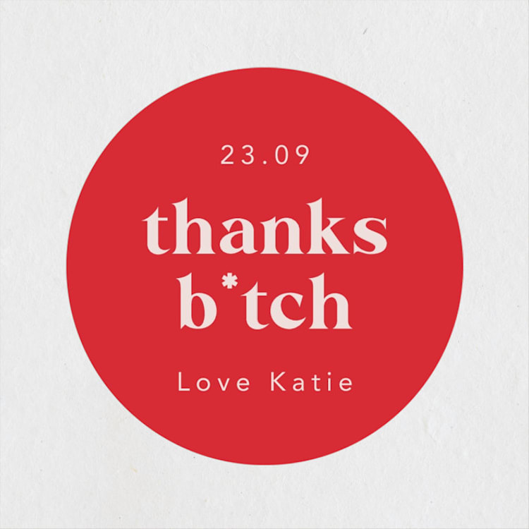"Bach Sh*t Crazy" - Wedding Favor Stickers in Rose by Hudson meet Rose - Front