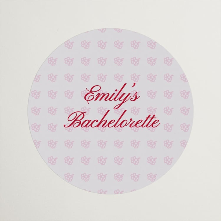 "Sip and Sway" - Wedding Favor Stickers in Peony by Jennifer Elizabeth Johnson - Front
