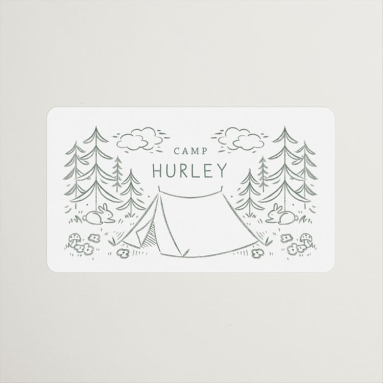 "The Adventure Begins" - Wedding Favor Stickers in Sage by Kiersten Garner - Front