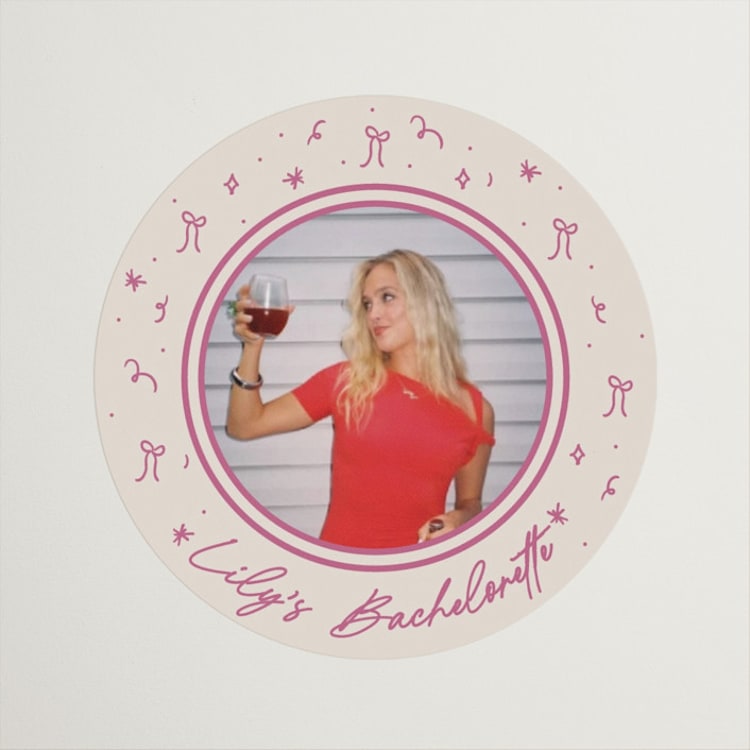 "Illustrated Grad" - Wedding Favor Stickers in Peony by Ashley Iwafuchi - Front