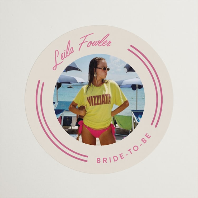 "Candy Stripe" - Wedding Favor Stickers in Petal by Darby McGuire - Front