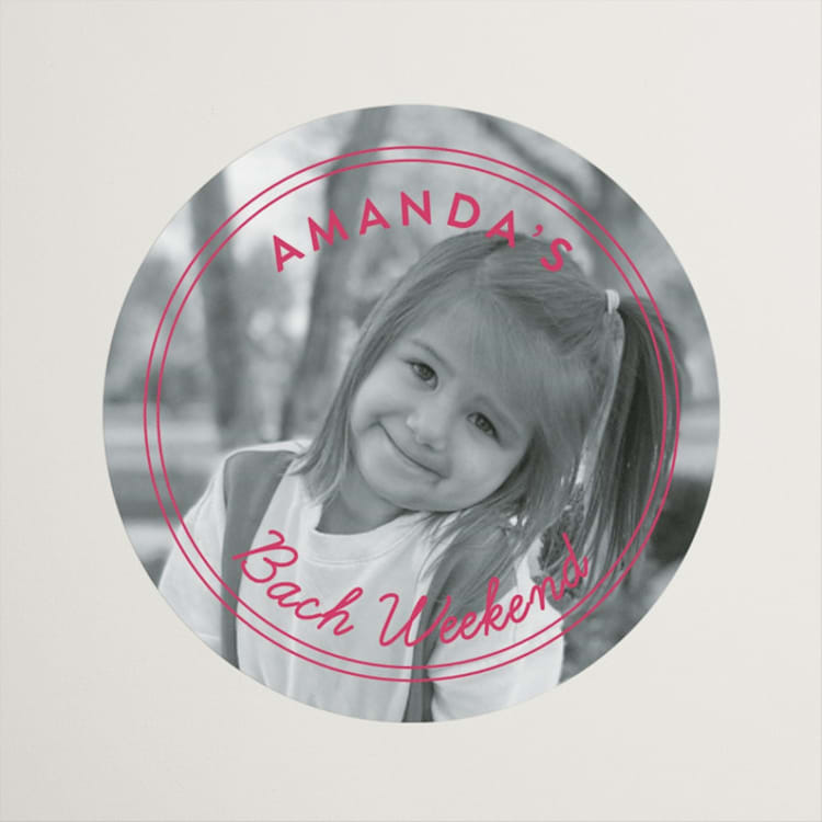 "Bach Party" - Wedding Favor Stickers in Peony by Shirley Lin Schneider - Front