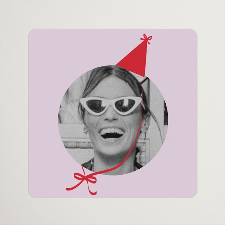 "birthday hat" - Wedding Favor Stickers in Ruby by Jennifer Lew - Front