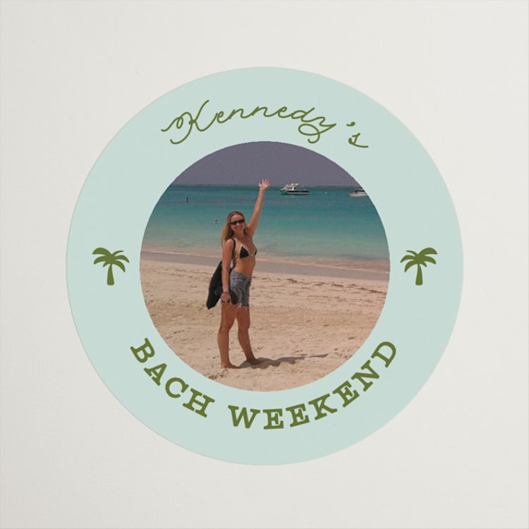 "Vacation" - Wedding Favor Stickers in Ocean by Olivia Goree - Front