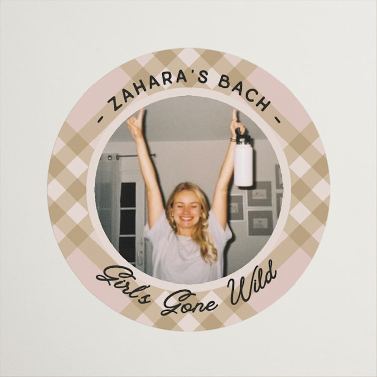 "Girls Gone Wild" - Wedding Favor Stickers in Champagne by Kelsey Mucci - Front