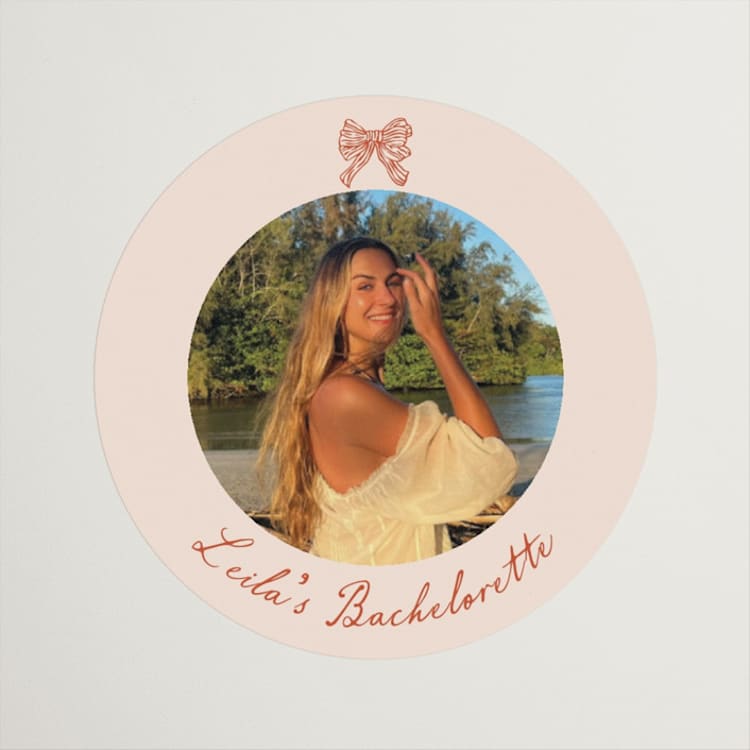 "Bridal Crest" - Wedding Favor Stickers in Peach by Sherley Ferreira - Front