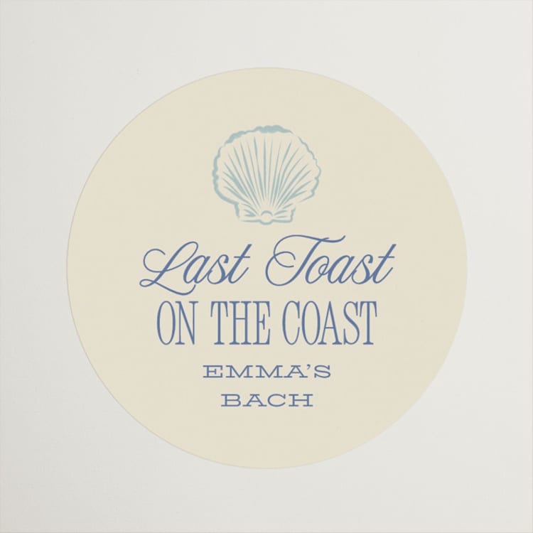"Beach Babe" - Wedding Favor Stickers in Ocean by Robert and Stella - Front