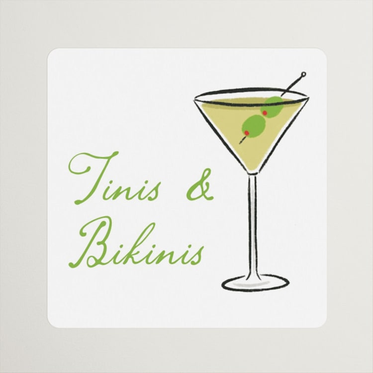 "Martini (add-on)" - Wedding Favor Stickers in Lime by chocomocacino - Front