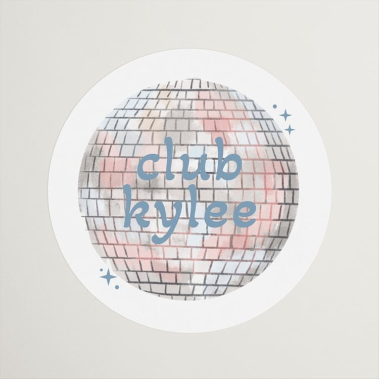 "Groovy Bach" - Wedding Favor Stickers in Cobalt by Janna Sue Design - Front