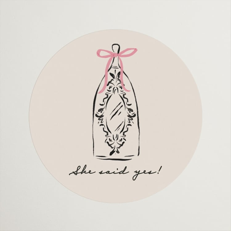"Sparkling Champagne Tower" - Wedding Favor Stickers in Petal by Jackie Crawford - Front