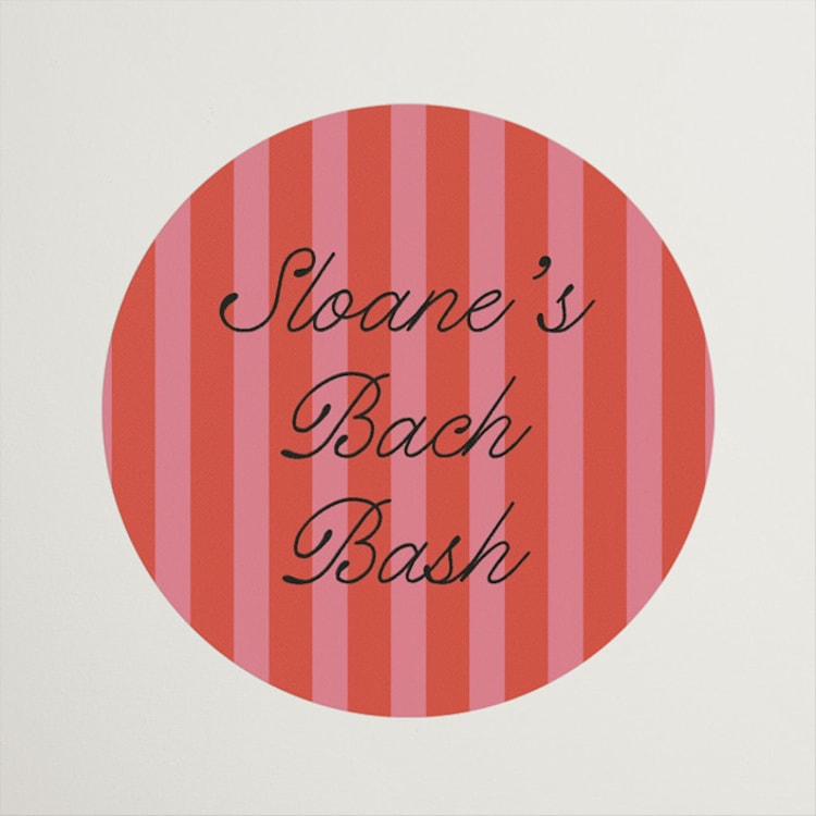 "Lola" - Wedding Favor Stickers in Strawberry by Morgan Kendall - Front