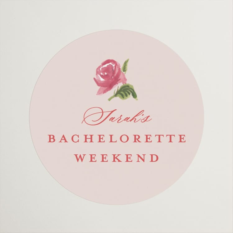 "Romantic Roses" - Wedding Favor Stickers in Blush by Teju Reval - Front