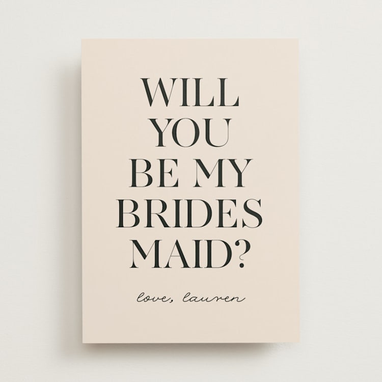 "Simple Chic" - Bridesmaid Cards in Blush by Angela Thompson - Front