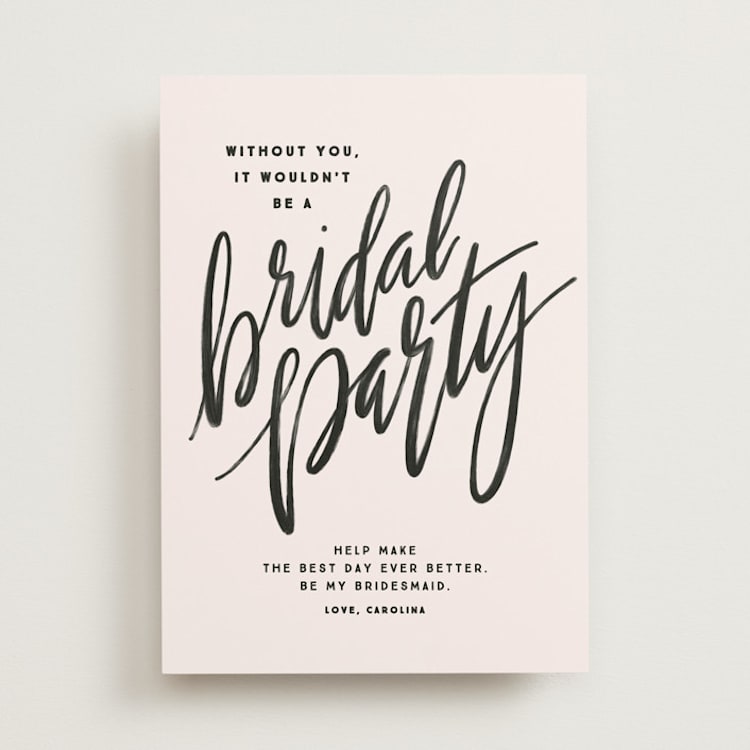 "Best day just got better" - Bridesmaid Cards in Blush by Lea Delaveris - Front