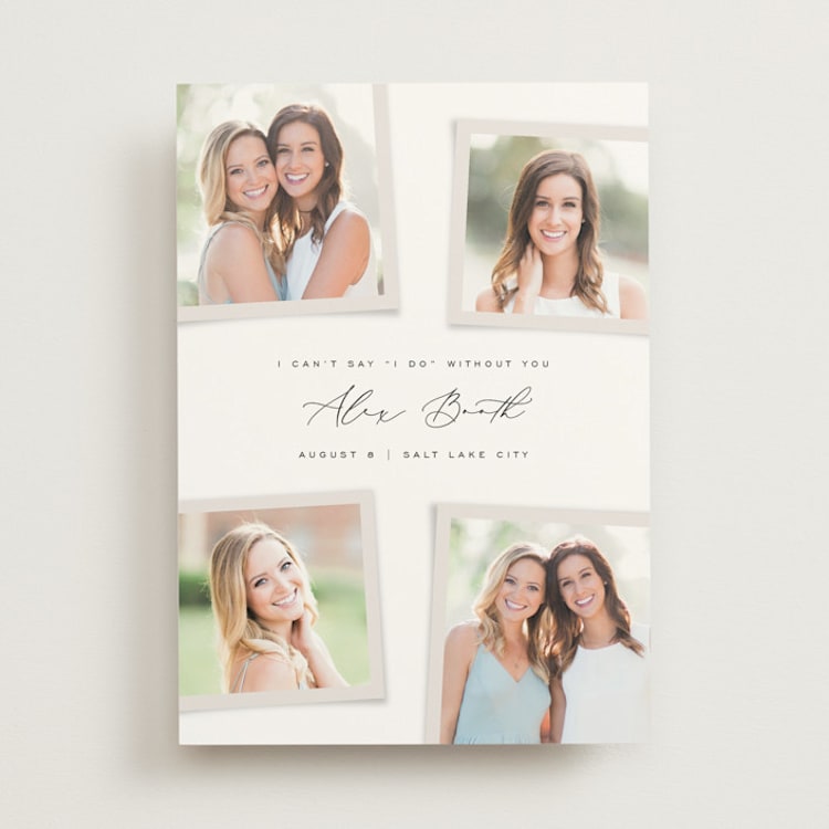 "Snapshot Gallery" - Bridesmaid Cards in Eggshell by Michelle Taylor - Front
