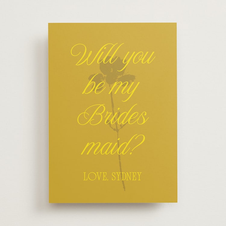 "Bloom" - Bridesmaid Cards in Island Citrus by Morgan Kendall - Front