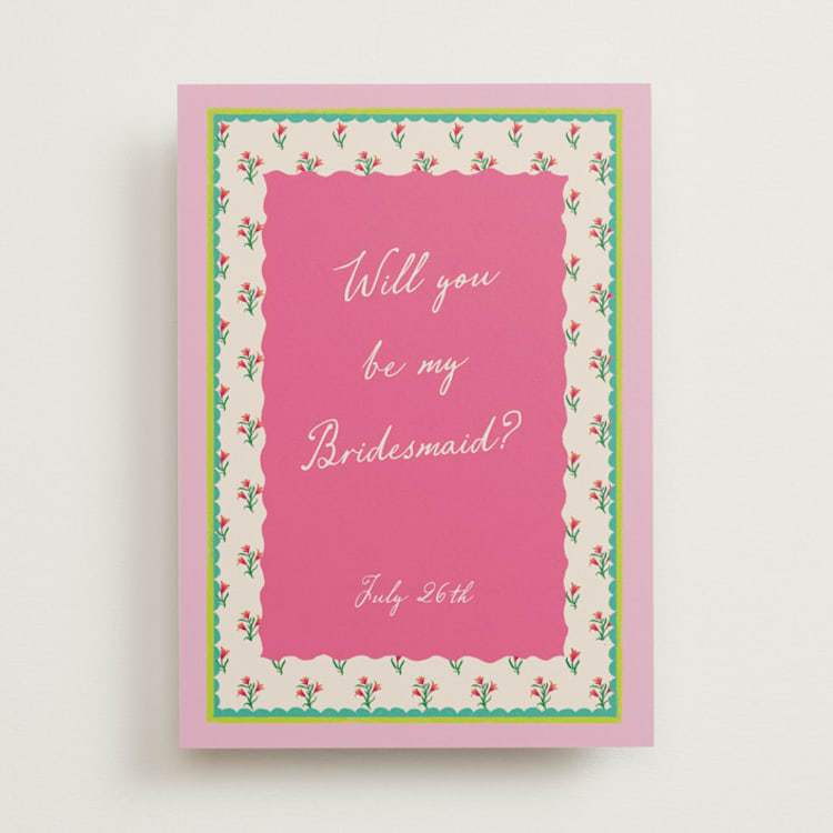 " Whimsical" - Bridesmaid Cards in Peony by Jackie Crawford - Front